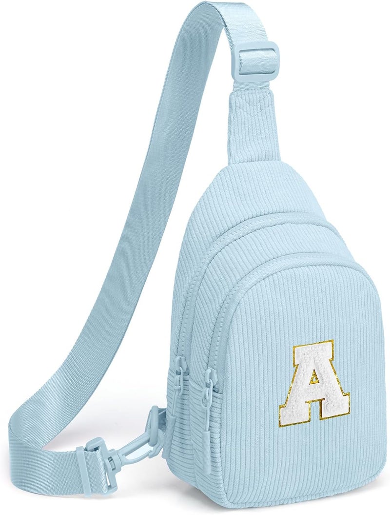 Viverte Small Corduroy Sling Bag Initial Crossbody Bag Fanny Pack for Girls Personalized Birthday Gifts for Teen Girls Gifts - Image 1
